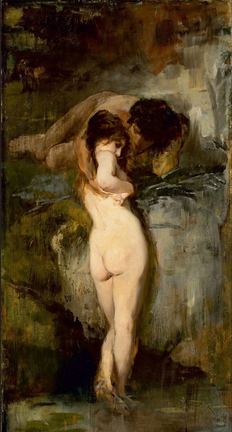 Bruno Piglhein - Coppia di innamorati in una primavera del 1890